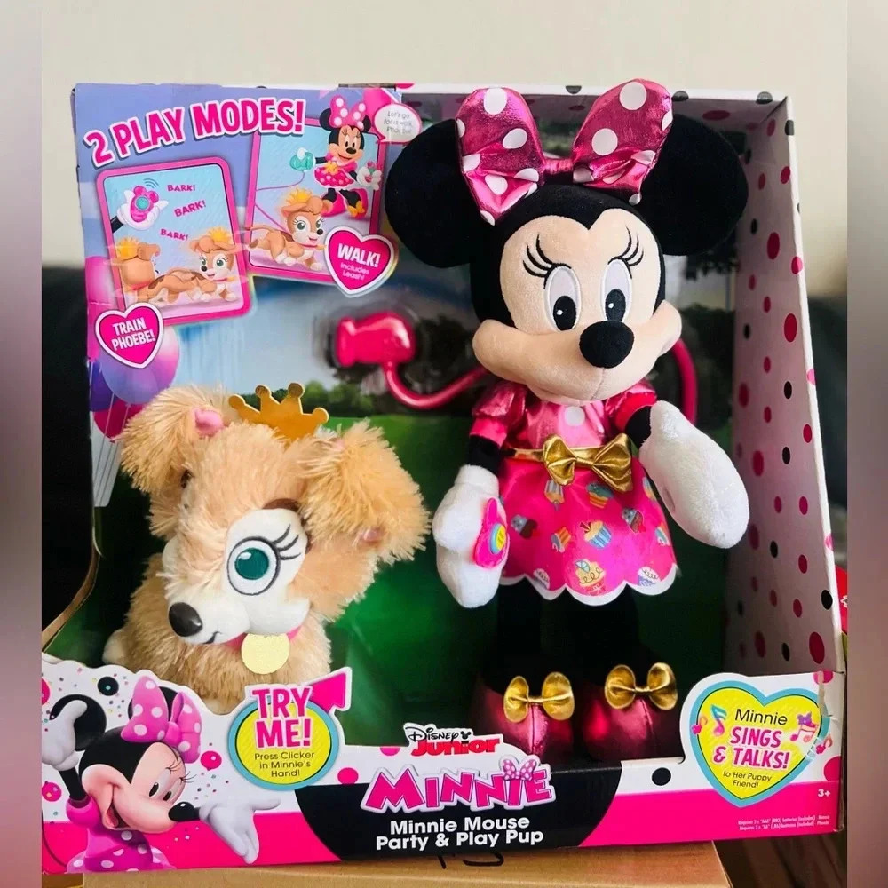 Minnie Mouse Party & Play Pup Plush Animated Toy Sings & Talks to Puppy New